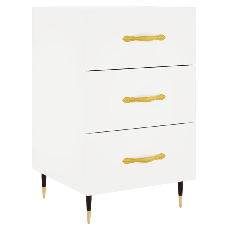 Deana 40cm W Manufactured Wood Bedside Table, White