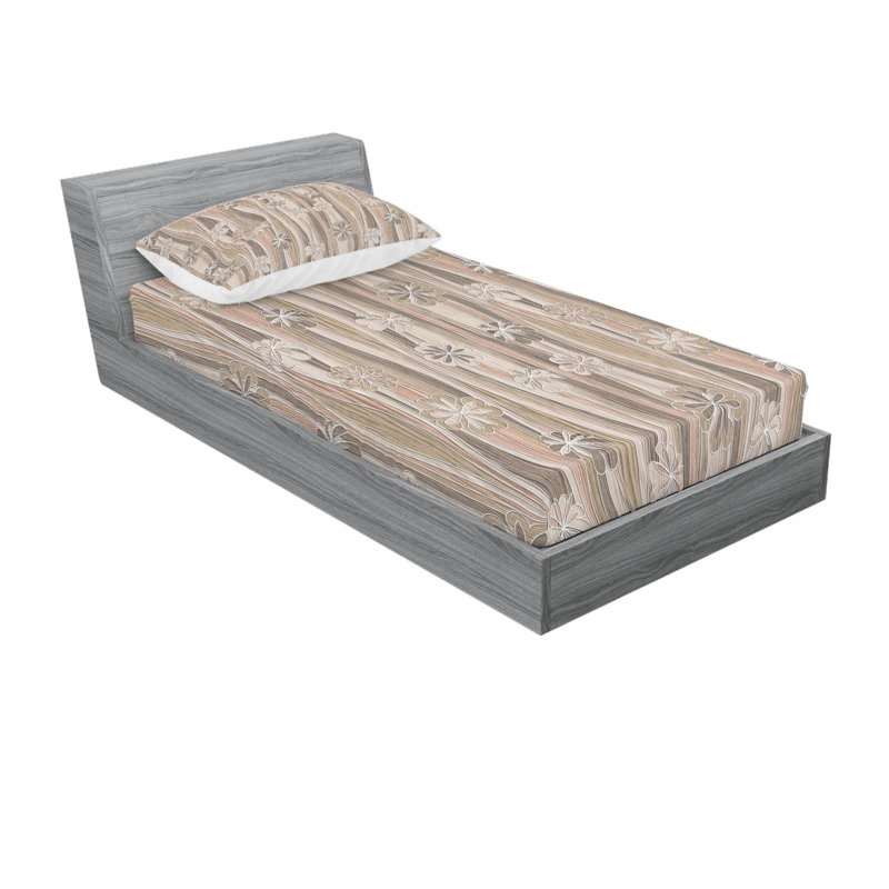 Ensemble de draps floraux, Ensemble de draps pour lit simple avec drap-housse
