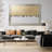 Day at the Ice Rink Hand Painted Abstract Artwork from Mexico, Gold and White, 71 W x 3 D x 47 H Inches