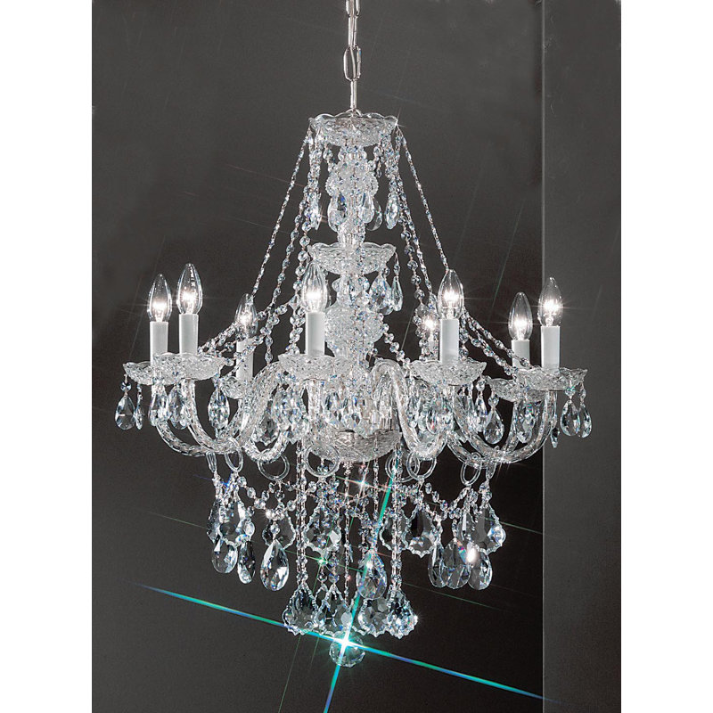 Lustree 8 lumières façon bougie/classique Greig, Crystalique, Chrome