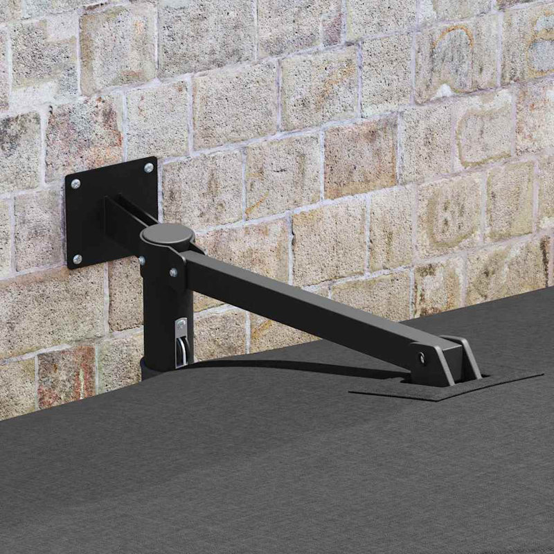 Wall Mount Parasol, 160cm H x 247.5cm W x 247.5cm D, Anthracite
