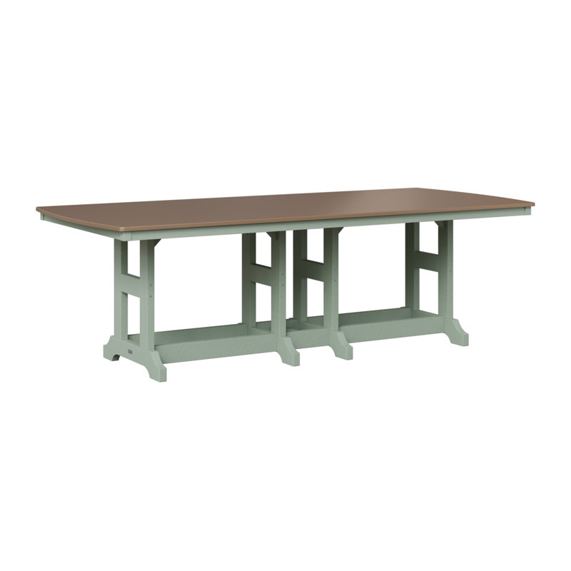 Berlin Gardens Garden Classic Rectangular Bar Table, Hammered Top Bronze, 39.5" H x 96" W x 44" D, Seafoam