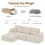 Canapé modulaire rembourré 3 pièces avec coussin 3 pièces, aucun assemblage requis-1991532853-1996722984