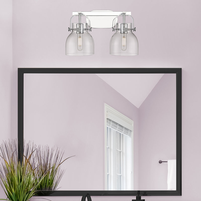 Éclairage pour meuble-lavabo mural 6 po Skycrest, Transparent, Chrome poli, Deux lumières