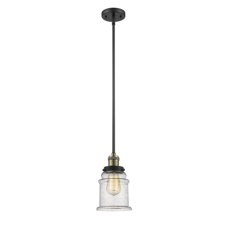 Galaviz 1 - Light Single Pendant, Matte Black, 6 Watt Vinage LED Bulb, Seedy