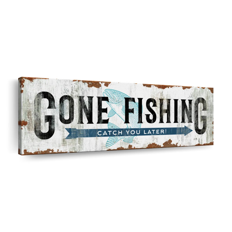 «Gone Fishing», impression sur toile, H 17 po x l 51 po x P 1,25 po