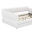 Grand lit plateforme tapissier avec port USB et tiroirs-550364435