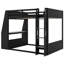 Lit superposé double pleine grandeur avec bureau, tablettes de rangement, lit mezzanine USB et à DEL, noir-131271668