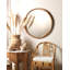 Miroir rond biologique en bois naturel