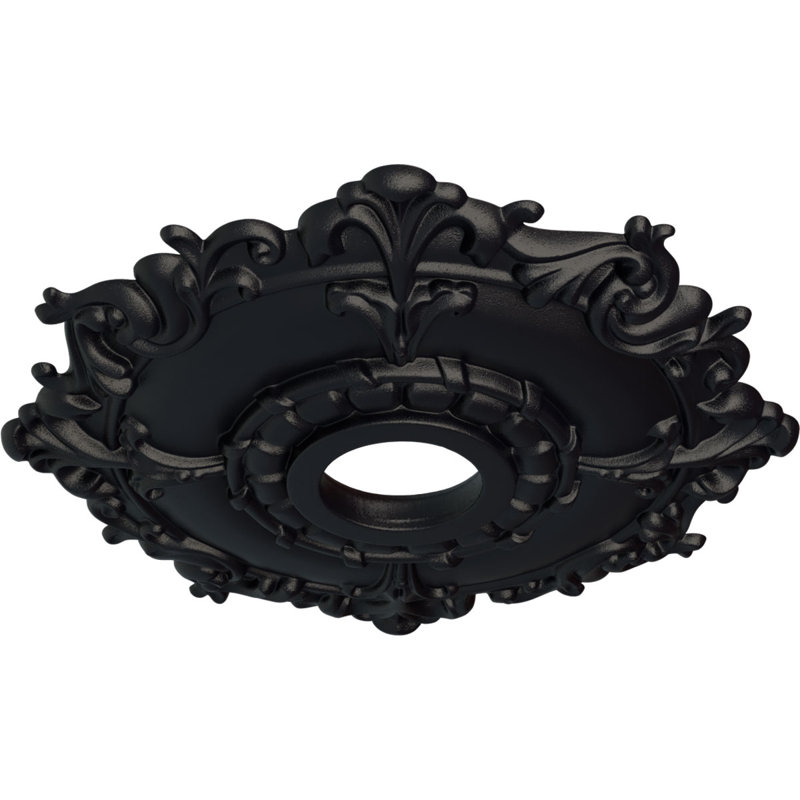 Médaillon de plafond de 18 po x P 3 po x P 1 1/2 po (convient aux auvents jusqu'à 4 5/8 po), Gris acier