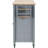 54.3" Kitchen Island Cart With Solid Wood Top, 4-Door Cabinet, 2 Drawers, Spice & Towel Rack, Locking Wheels, Grey Blue-43559253