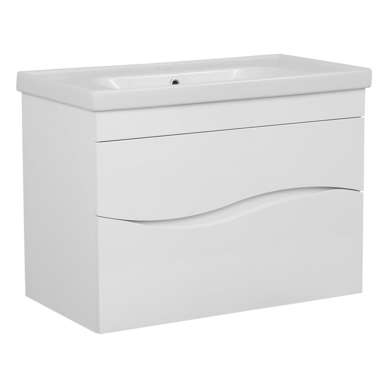 Kinsee 25.6'' Single Bathroom Vanity with Ceramic Top with Mirror