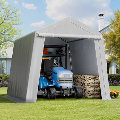 Remise de rangement extérieure, tente de rangement portative avec 2 portes et évents enroulables, abri à auvent imperméable, structure robuste, abri de garage pour tondeuse à gazon