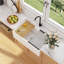 DeerValley 33" L x 20" W Farmhouse Workstation Style Kitchen Sink with Sink Grid, Cutting Board and Dish Rack