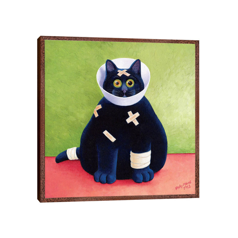 On The Mend by Vicky Mount - Painting on Canvas, Classic Brown Wood Framed, 66.04 cm H x 66.04 cm W
