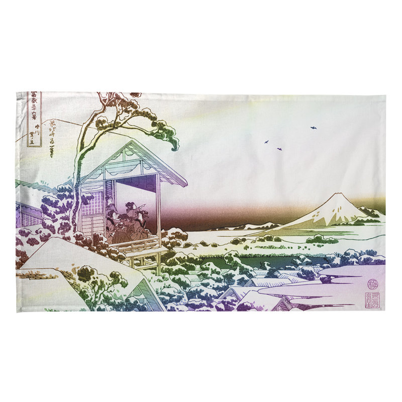Serviette de thé House at Koishikawa, Croisé en coton, Arc-en-ciel