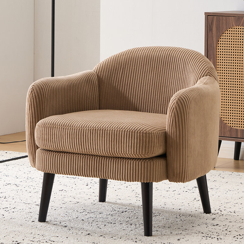 Living Room Corduroy Armchair, Yellow Corduroy