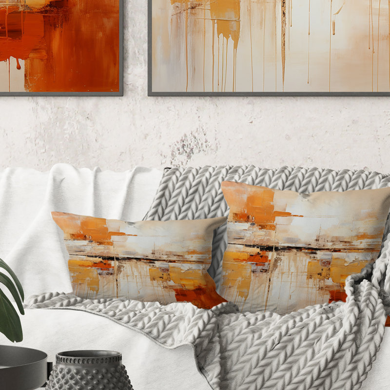 Coussin décoratif Glam Orange Beige Collage II