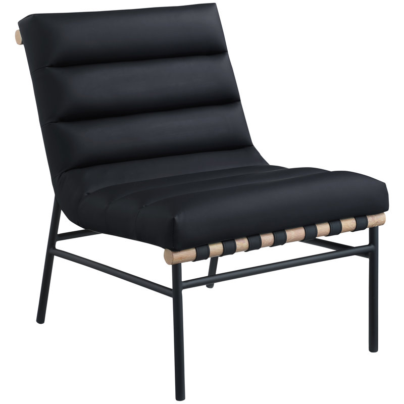 Chaise d'appoint de 24,5 po Burke, Similicuir noir doux