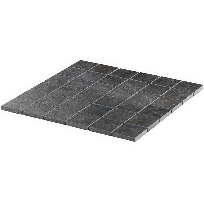 Acadia 12x12 Matte Porcelain Mosaic Tile, Charcoal Black