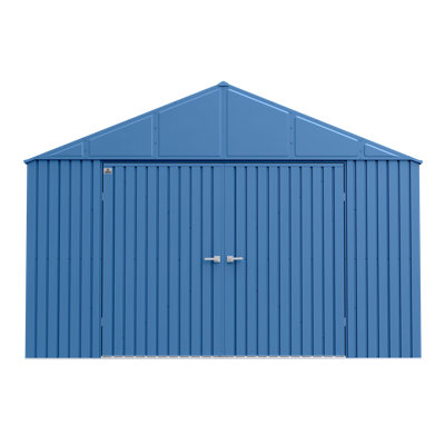 Elite Steel Storage Shed, 12X16, Blue Grey