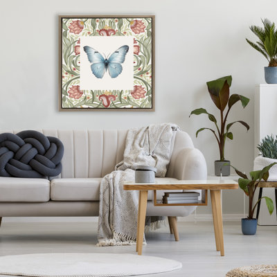 Cadre flottant baroque à fleurs rétro papillon, design par Elizabeth Medley