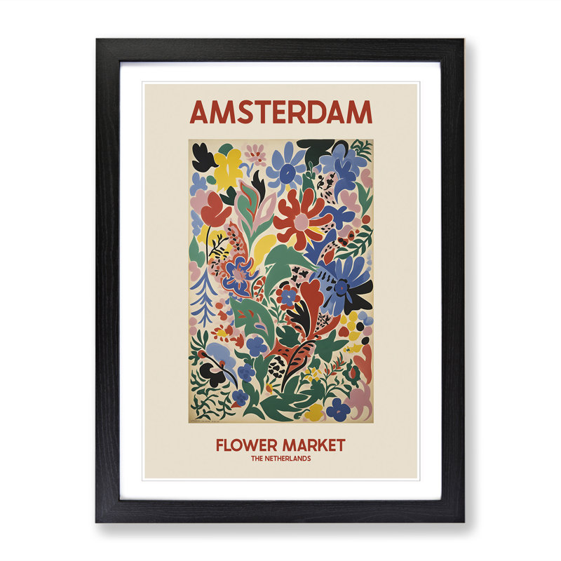Amsterdam Flower Market Exhibition 10 - Single Picture Frame Print on Wood, 46cm H x 34cm W x 2cm D