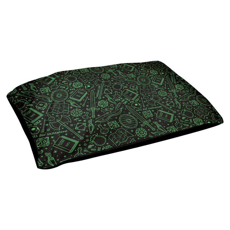 Coussin Byrge, Noir / Vert, Grand (l 42,5 po x P 32,5 po x H 14 po)