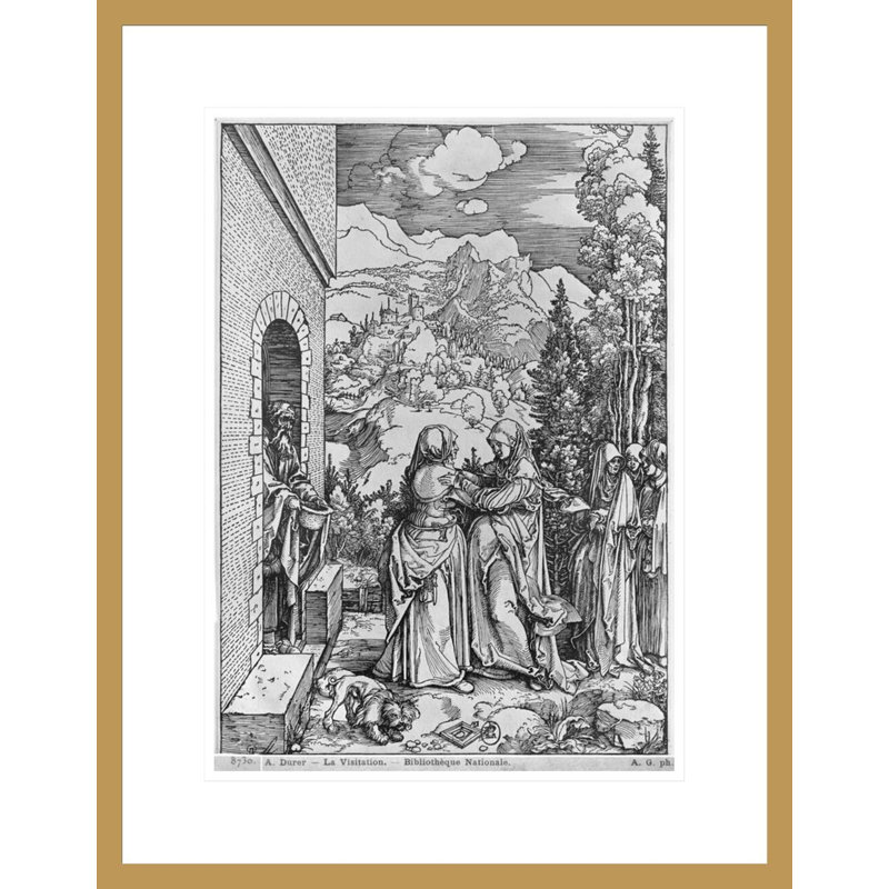«The Visitation» de la série «Life of the Virgin» par Albrecht Dürer, impression giclée encadrée, H 21,75 po x l 17 po
