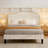 Full Size Beige Teddy Fabric Upholstered Platform Bed Frame with Height-Adjustable Headboard, Noise-Free Storage Design, No Box Spring Needed-726183386-726183385