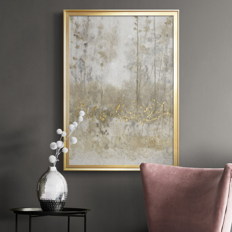 Thicket Of Trees III - reproduction d'art sur toile, Cadre doré, H 30,5 po x l 22,5 po x P 1 po