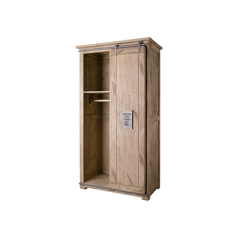 1 Door Wardrobe, Whitewash Lacquered