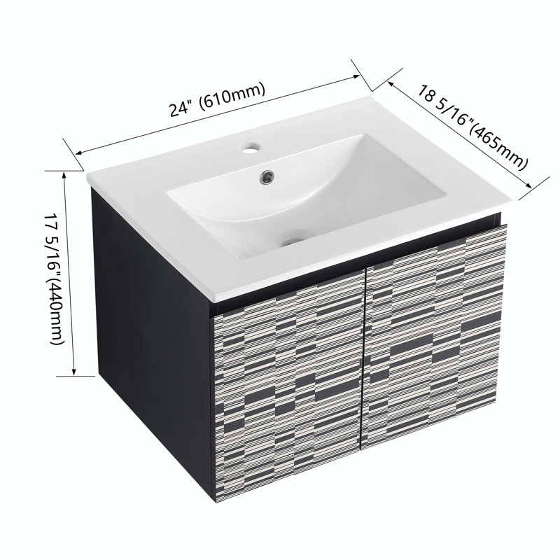 Alicai 24.00'' Single Bathroom Vanity with Manufactured Wood Top