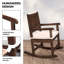 Chaise berçante en bois de sapin massif avec dossier carré et assise rembourrée-249382570