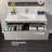 Aurora 40 In. Concrete Gray Wall Mount Single Sink Bath Vanity With Carrara Quartz Top And Undermount Porcelain Sink