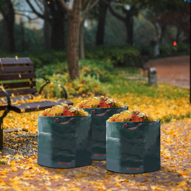 JOYDING 3-Pack Leaf Waste Bags 72 Gallon Lawn Garden Bags Reusable