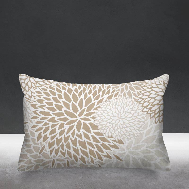 Arlo Floral Burst Indoor/Outdoor Throw Pillow, Beige