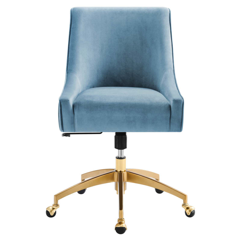 Modway Discern Performance Velvet Office Chair, Light Blue