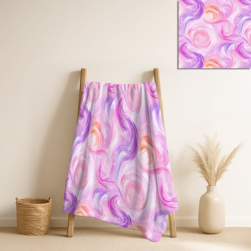 Cotton Candy - couverture abstraite en peluche pour adolescents, jeté en molleton moderne