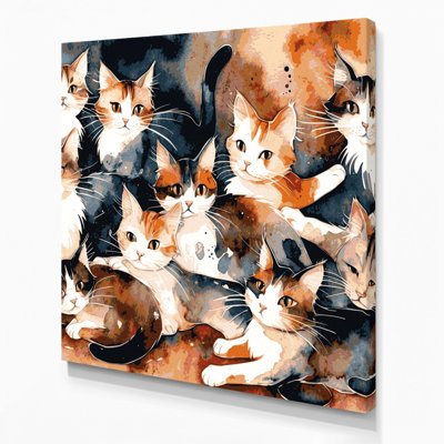 «Cats Puspin», art mural sur toile