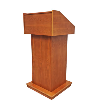 Assembled 22.4X21.6X48"Deluxe Podium Wood Lectern Church Pulpit On Wheels Great For Political Debate Event Lecture Funeral 119728--Assembled Podium