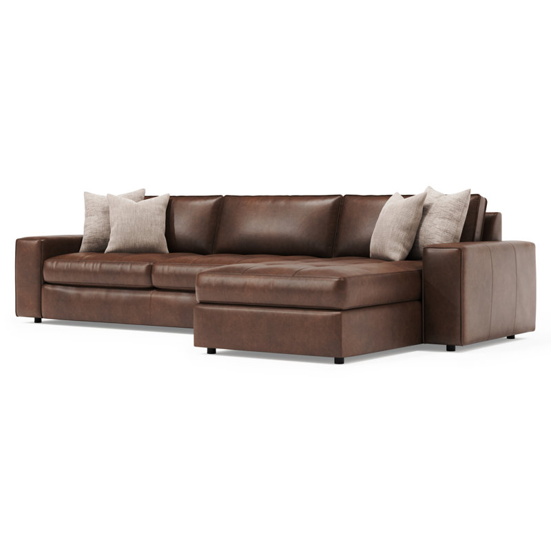 Bernhardt Nest 2-Piece Leather Sectional, Right Hand Facing