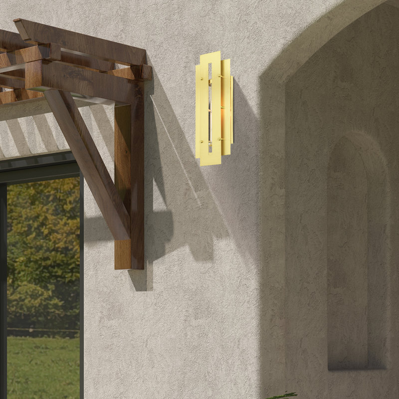 Plafonnier encastré d'extérieur Baynbridge, Laiton satiné, H 22 po x l 8 po x P 4,5 po