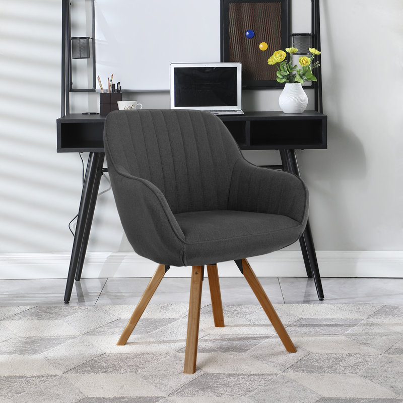 Fauteuil pivotant l 22,45 po Bryten, Suède gris, Brun