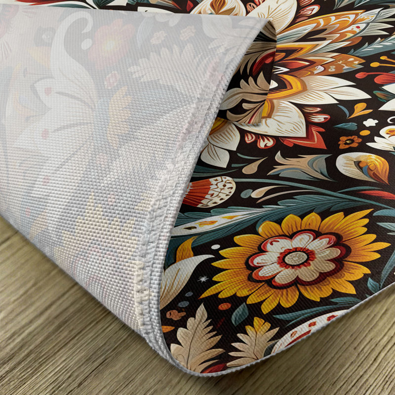 Ensemble de 4 napperons à motif floral Boho Ambesonne