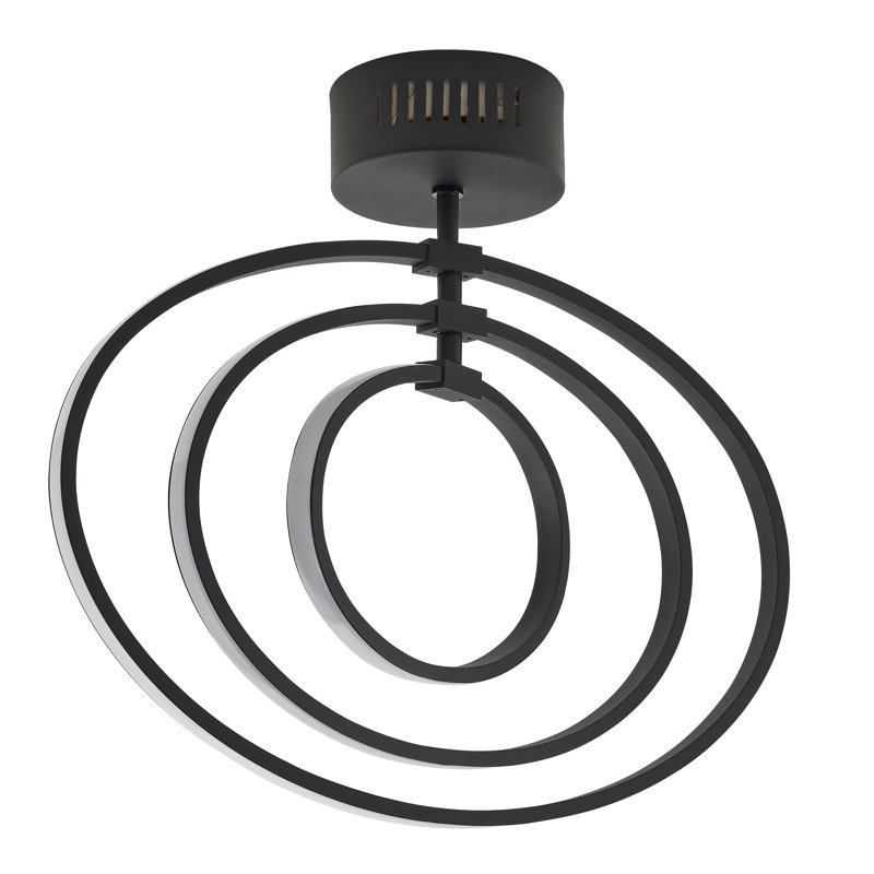 Taplin LED Semi Flush Mount, Black