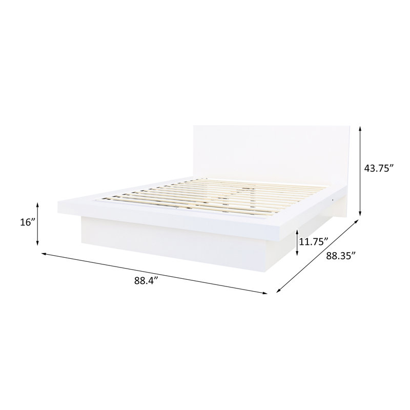 Chenell Platform Bed in White, King