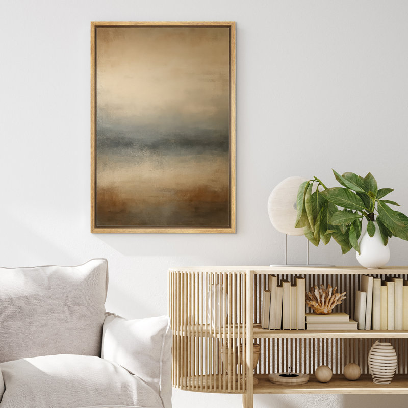 «Gold and Gray Abstract Gradient Art», reproduction d'art sur toile encadrée, H 36 po x l 24 po x P 1,5 po