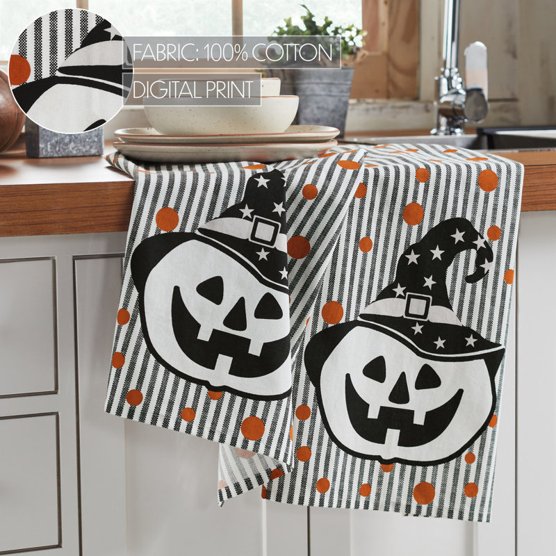 Ensemble de 2 serviettes à thé Witchy Pumpkins