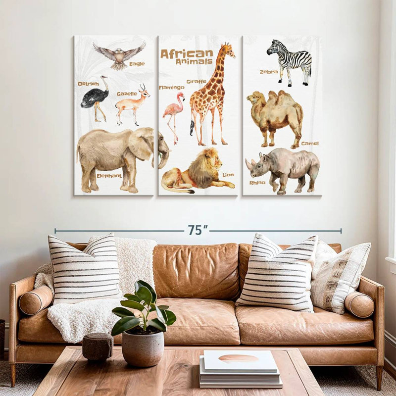 Brampt African Animals Chart, 42" H x 65" W